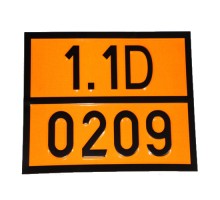 Табличка ДОПОГ - "Тринитротолуол (ТНТ) сухой или увлажненный" (UN0209)