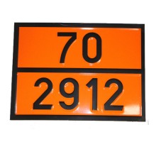 Табличка ДОПОГ - "Радиоактивный материал, (НУА-I)" (UN2912)