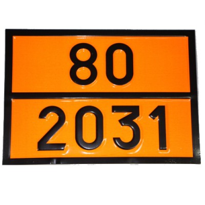 Табличка ДОПОГ - "Кислота азотная, кроме красной дымящей" (UN2031)