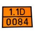 Табличка ДОПОГ - "Взрывчатое вещество бризантное, тип D" (UN0084)