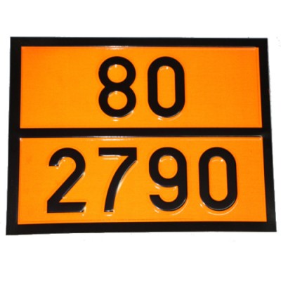 Табличка ДОПОГ - "Раствор уксусной кислоты с массовой долей кислоты более 10% и менее 50%" (UN2790)