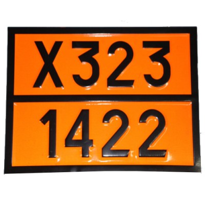 Табличка ДОПОГ - "Калия-натрия сплавы жидкие" (UN1422)