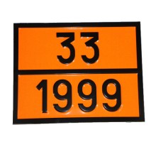 Табличка ДОПОГ - "Гудроны жидкие, включая дорожный битум и битум" (UN1999)