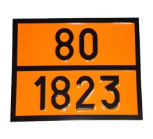 Табличка ДОПОГ - "Гидроксид натрия твердый" (UN1823)