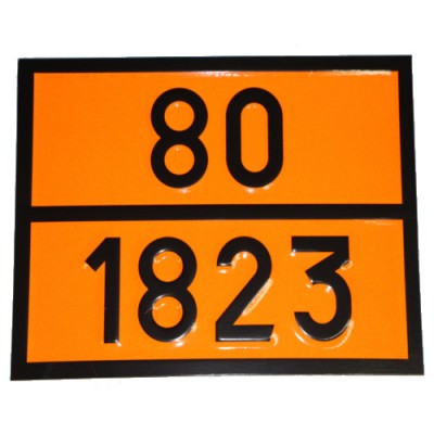 Табличка ДОПОГ - "Гидроксид натрия твердый" (UN1823)