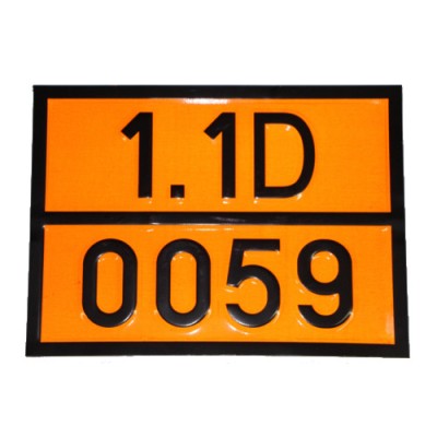 Табличка ДОПОГ - "Заряды кумулятивные без детонатора" (1.1D-0059)