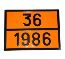 Табличка ДОПОГ - "Спирты легковоспламеняющиеся, токсичные" (UN1986)