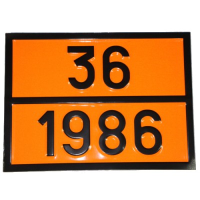 Табличка ДОПОГ - "Спирты легковоспламеняющиеся, токсичные" (UN1986)