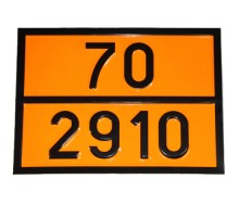 Табличка ДОПОГ - "Радиоактивный материал, освобожденная упаковка" (UN2910)