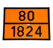 Табличка ДОПОГ - "Раствор гидроксида натрия" (UN1824)