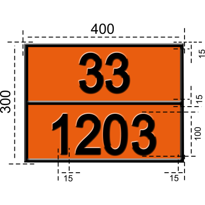 Табличка ДОПОГ (33/1203) Бензин моторный или газодин или петрол