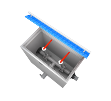 Технологический отсек переключения аварийных проливов. Затвор Ду100 (без крышки)