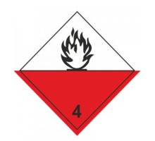 Знак "Подкласс 4.2. Вещества, способные к самовозгоранию"
