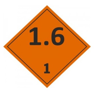 Знак "Подкласс 1.6 Взрывчатые вещества"