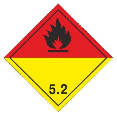 Знак "Подкласс 5.2. Окисляющие вещества или органические пероксиды"