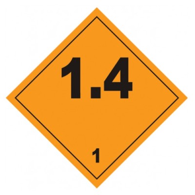 Знак "Подкласс 1.4. "Взрывчатые вещества"