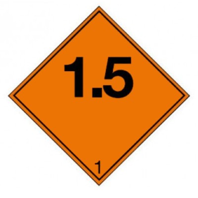 Знак "Подкласс 1.5."Взрывчатые вещества"