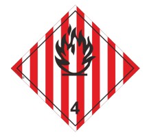 Знак "Подкласс 4.1. Легковоспламеняющиеся твердые вещества"