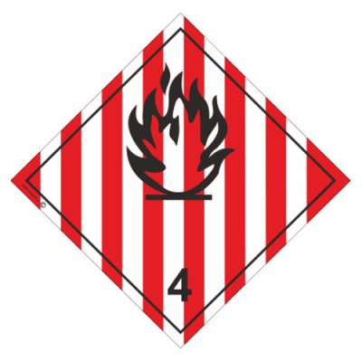 Знак "Подкласс 4.1. Легковоспламеняющиеся твердые вещества"
