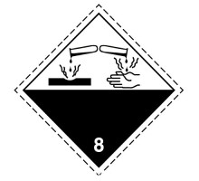 Знак "Класс 8. Едкие и коррозионные вещества"