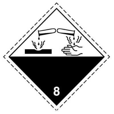 Знак "Класс 8. Едкие и коррозионные вещества"
